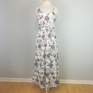 Loft Floral Maxi Dress White Size 2
